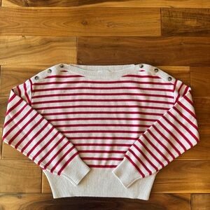 Aritzia Wilfred Red and White Striped Sweater